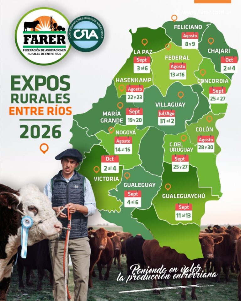 FARER presentó el calendario 2026 de exposiciones rurales en Entre Ríos
